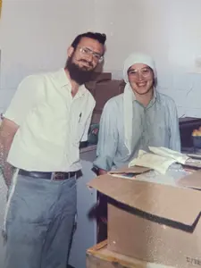 הלל ושפרה ריינוס ביום הגעתם לישוב